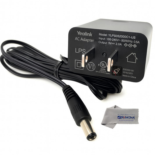Yealink PS5V2000US Power Supply Adapter 5V 2A - Compatible with Yealink SIP Phones: T54W, T29G, T46S, T46U, T48S, T48U, T52S, T54S, T56A, T58V, T58A