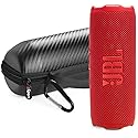 JBL FLIP 7 Waterproof Portable Speaker Bundle with gSport Carbon Fiber Case (Red)