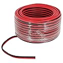 Rockville RED 14G100 14 Gauge 100 Ft Speaker Wire, 100% OFC Copper, Flexible PVC Jacket, Red Insulation, for Car Audio and Home Theater