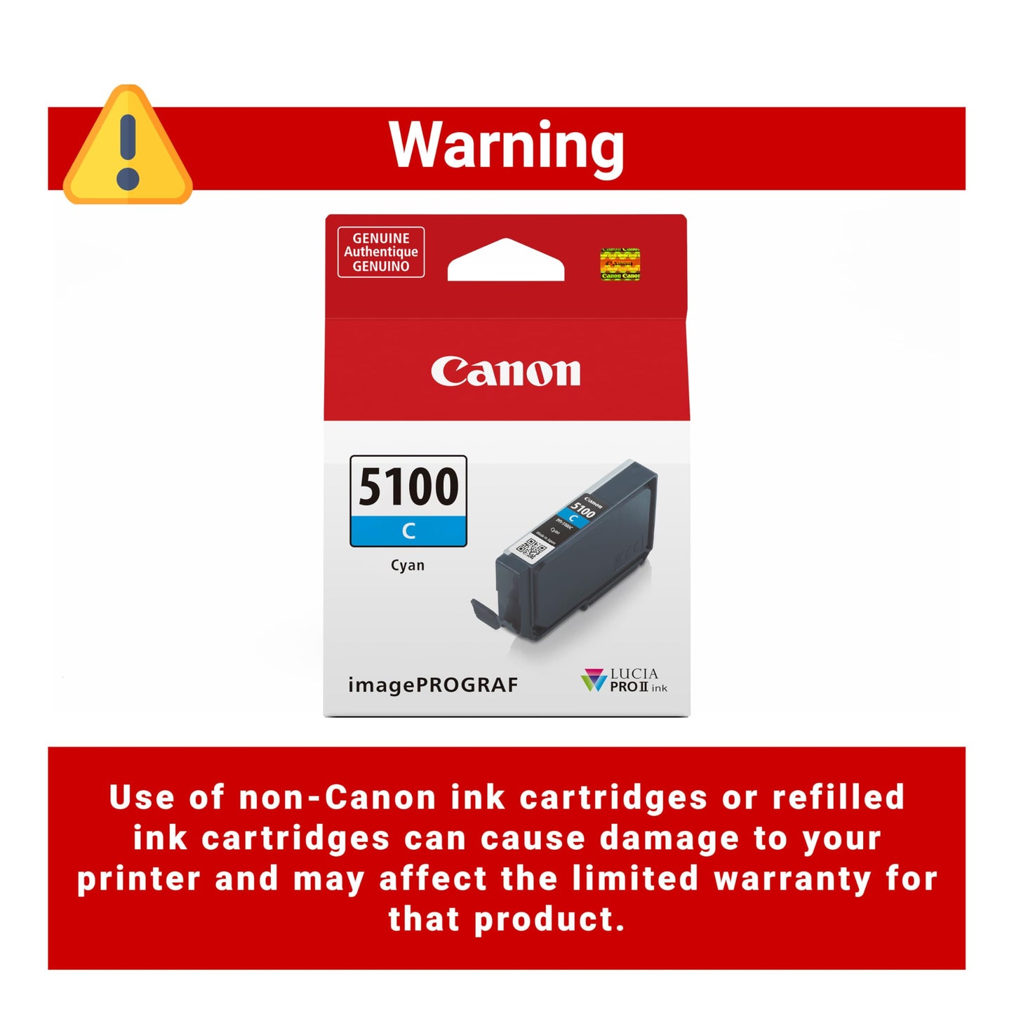 Canon PFI-5100 Genuine Cyan Ink Tank, Compatible with ImagePROGRAF PRO-310 Printers
