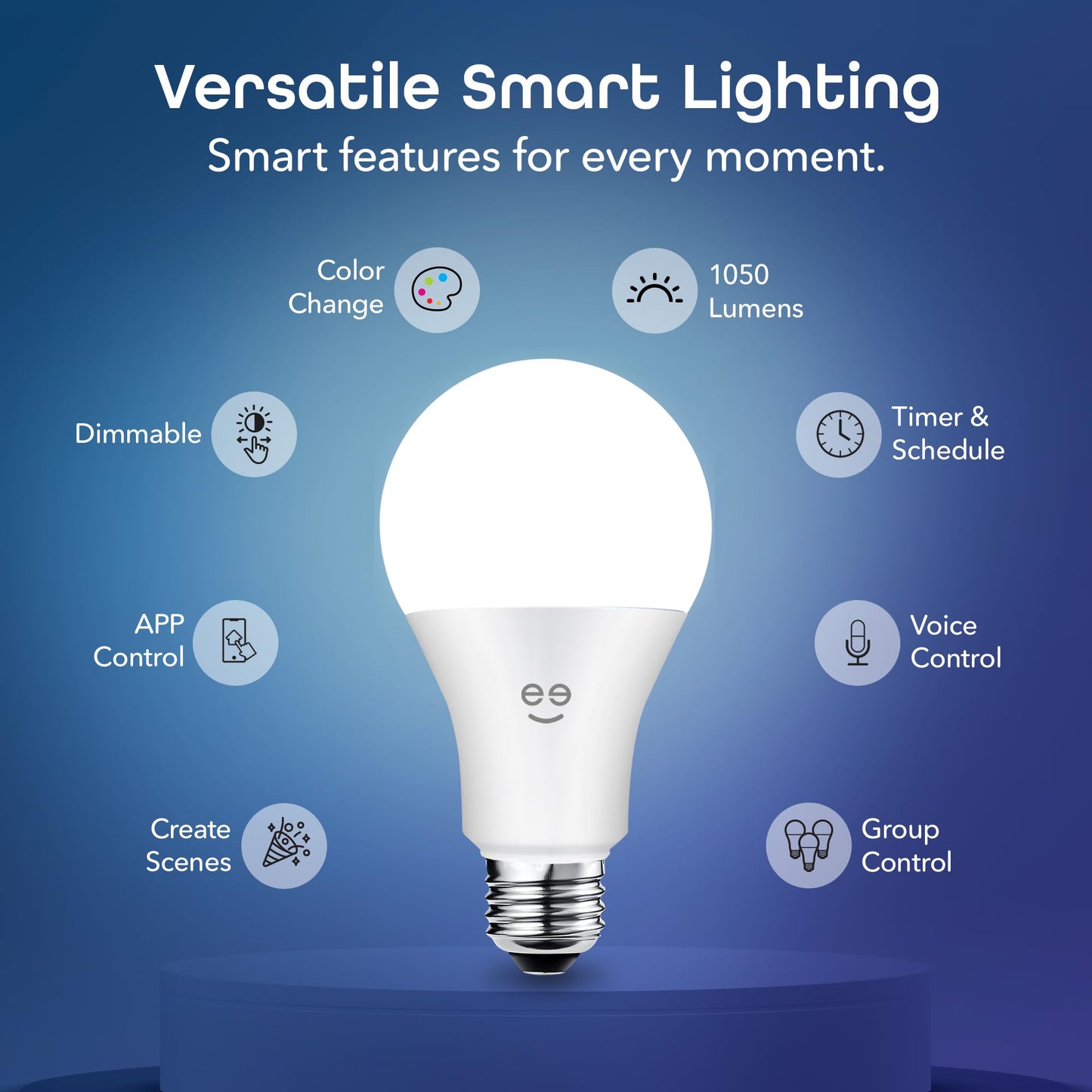 Geeni Prisma 1050 Wi-Fi LED Light Bulb, Multicolor (2700K), Dimmable A21