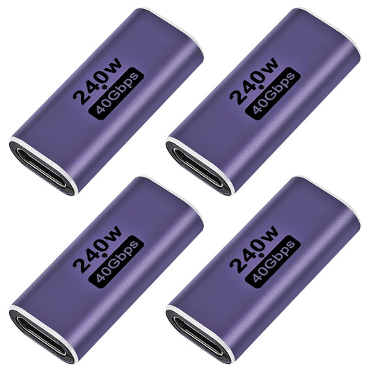 ALAMSCN 4PCS 240W USB Type C Female to Female Adapter Extender 40Gbps 8K Video Compatible for Tablet Phones Laptop Type C Devices