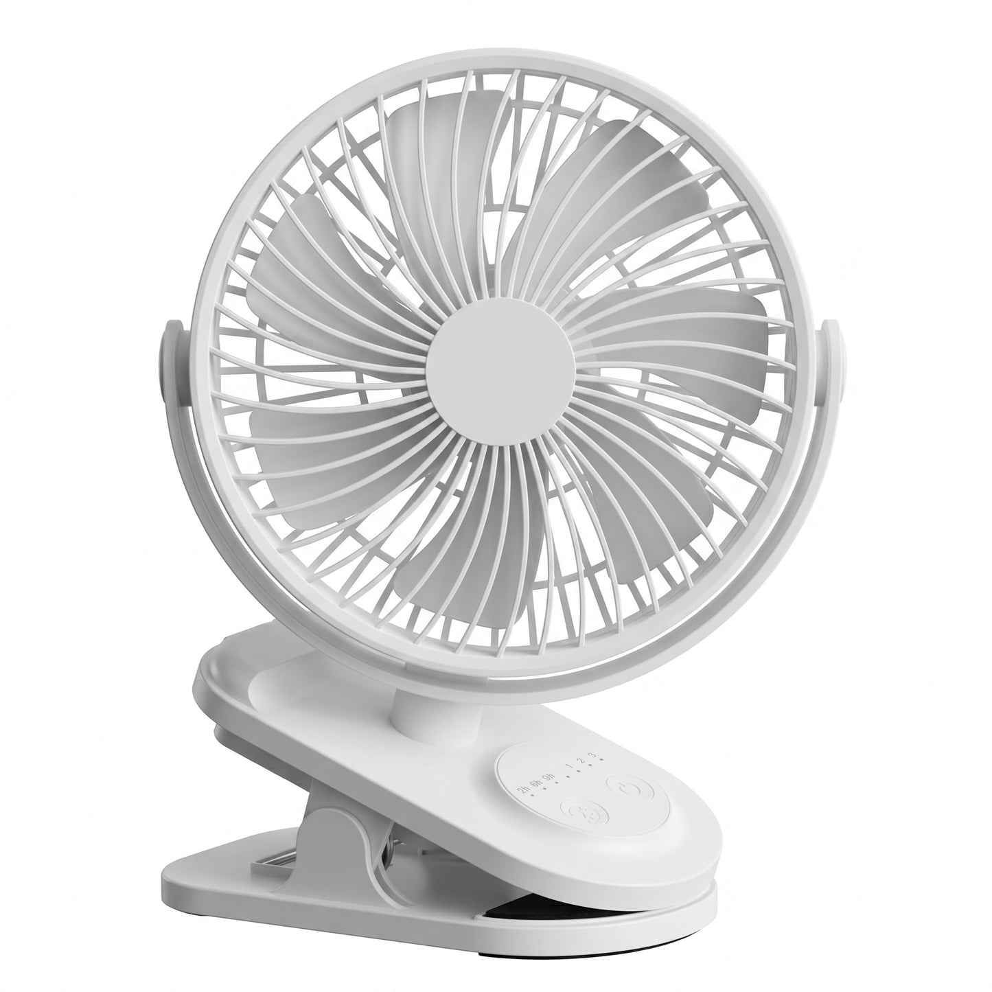 KONPWAY 6 Inch Compact Clip On Personal Fan for Outdoor, Car Seat, Gym & Bedroom, White