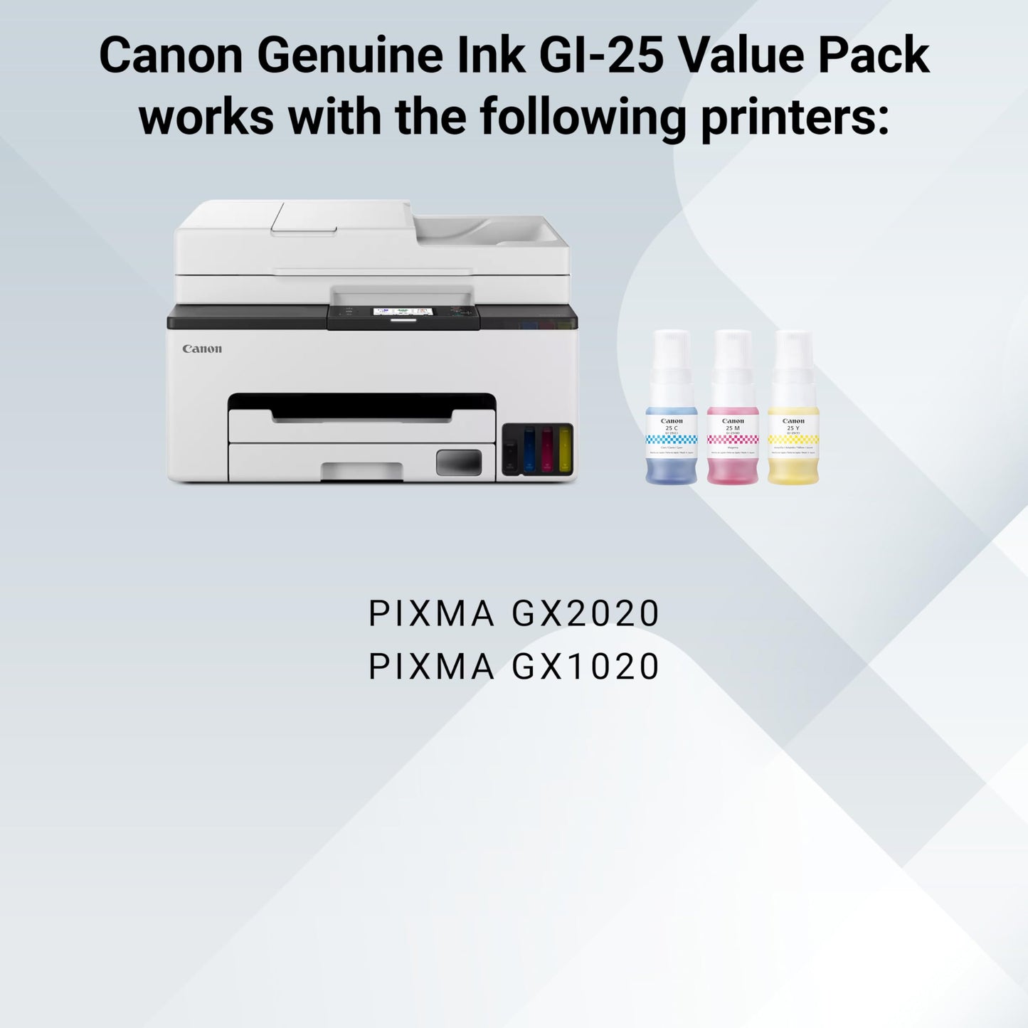 Canon GI-25 Genuine Ink Bottle Value Pack, Compatible with PIXMA GX2020, and GX1020 Printers