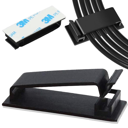 100 PCS Self Adhesive Cable Clips, Wire Organizer, Cable Management, Cord Organizer for Desk, Wall, PC, Car, Home, Office, USB, Ethernet, Power Cords