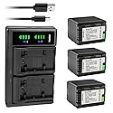 Kastar 3-Pack VW-VBK360 Battery and LTD2 USB Charger Replacement for Panasonic VW-VBK360, VW-VBK180, VW-VBL090, VW-VBL180, SDR-T50K, SDR-T50P