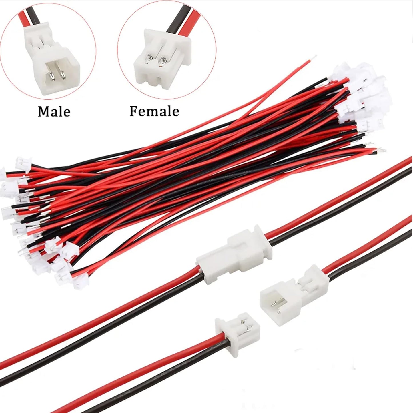 Kuosbiu JST MX 1.25MM Connector Kit,2/3/4/5/6/7/8/9/10 Pin Male and Female Micro Wire Connectors Kit with 28AWG Premium Pre-Crimped Cables