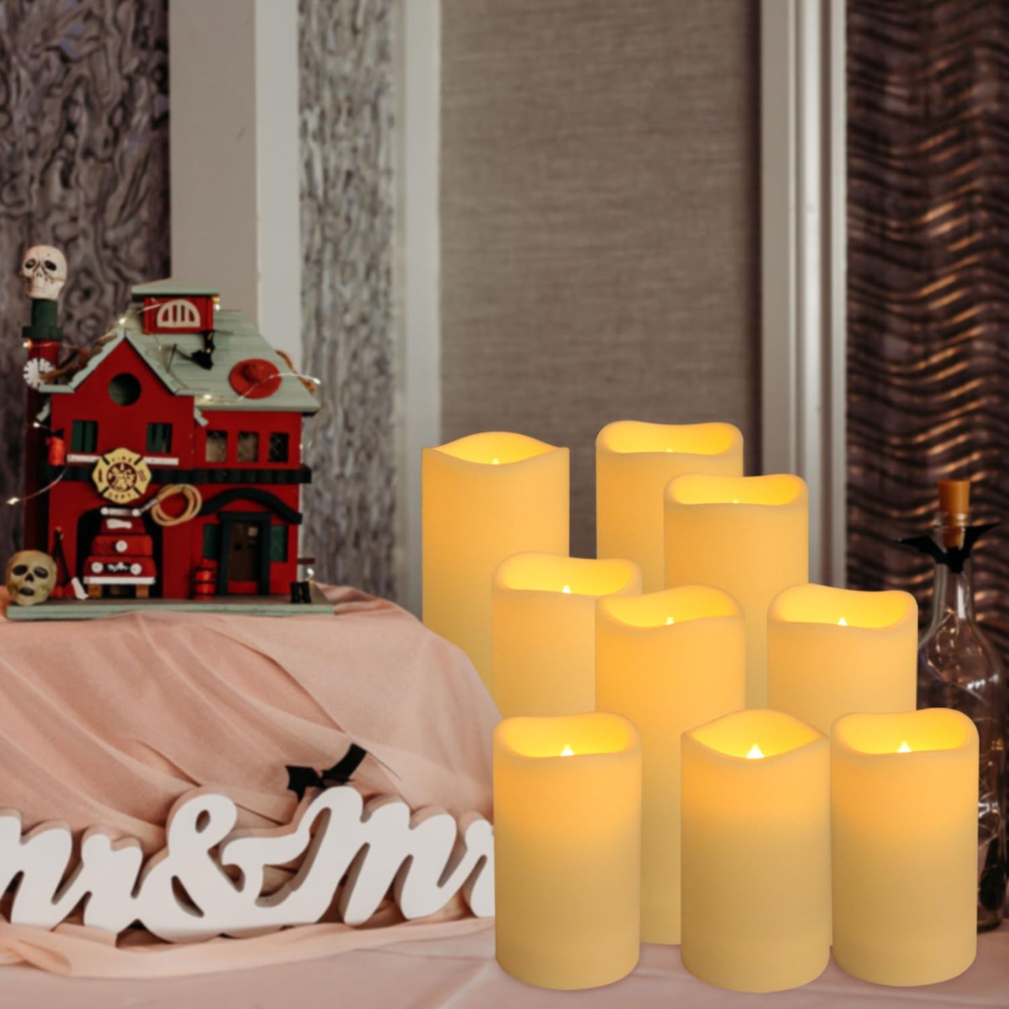 fclayvts 24-Pack LED Flameless Candles with Remote Control -Flickering Electric Candles- Timer Candles -3D Flame, for Halloween Christmas