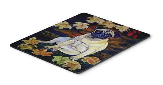 Caroline's Treasures 7160MP Fawn Pug in Fall Leaves Mouse Pad, Hot Pad or Trivet for Home Office Gaming Working Computers Laptop Mouse Mat,Washable
