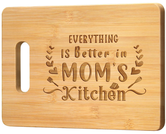Pandasch Mom Gifts, Unique Birthday Gifts for Mom from Daughter Son, Happy Birthday Presents for Mother, 11x8.5 inch Engraved Bamboo Cutting Board…