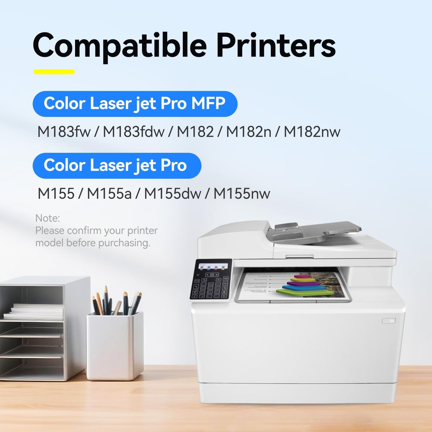 Quomo 215A Toner Cartridges Set with Chip Replacement for HP 215A W2310A W2311A W2312A W2313A Compatible with HP Color LaserJet Pro MFP M182nw M183fw