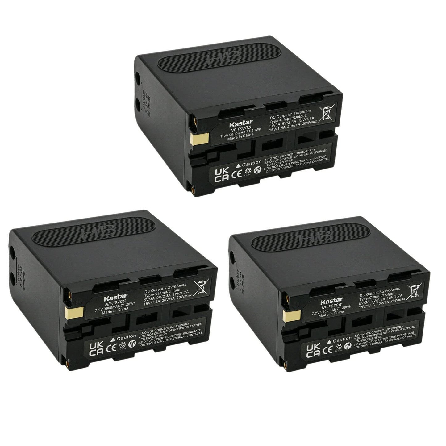Kastar 3-Pack NP-F970S Battery Replacement for Sony HXR-MC1500 HXR-MC2000 HXR-MC2500 HXR-NX100 HXR-NX3 HXR-NX5 HXR-NX5C HXR-NX5R MPK-DVF4, MVC-CD1000