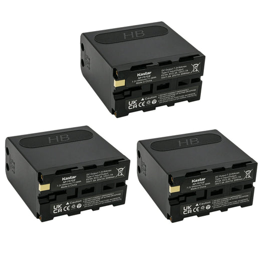 Kastar 3-Pack NP-F970S Battery Replacement for Sony HXR-MC1500 HXR-MC2000 HXR-MC2500 HXR-NX100 HXR-NX3 HXR-NX5 HXR-NX5C HXR-NX5R MPK-DVF4, MVC-CD1000
