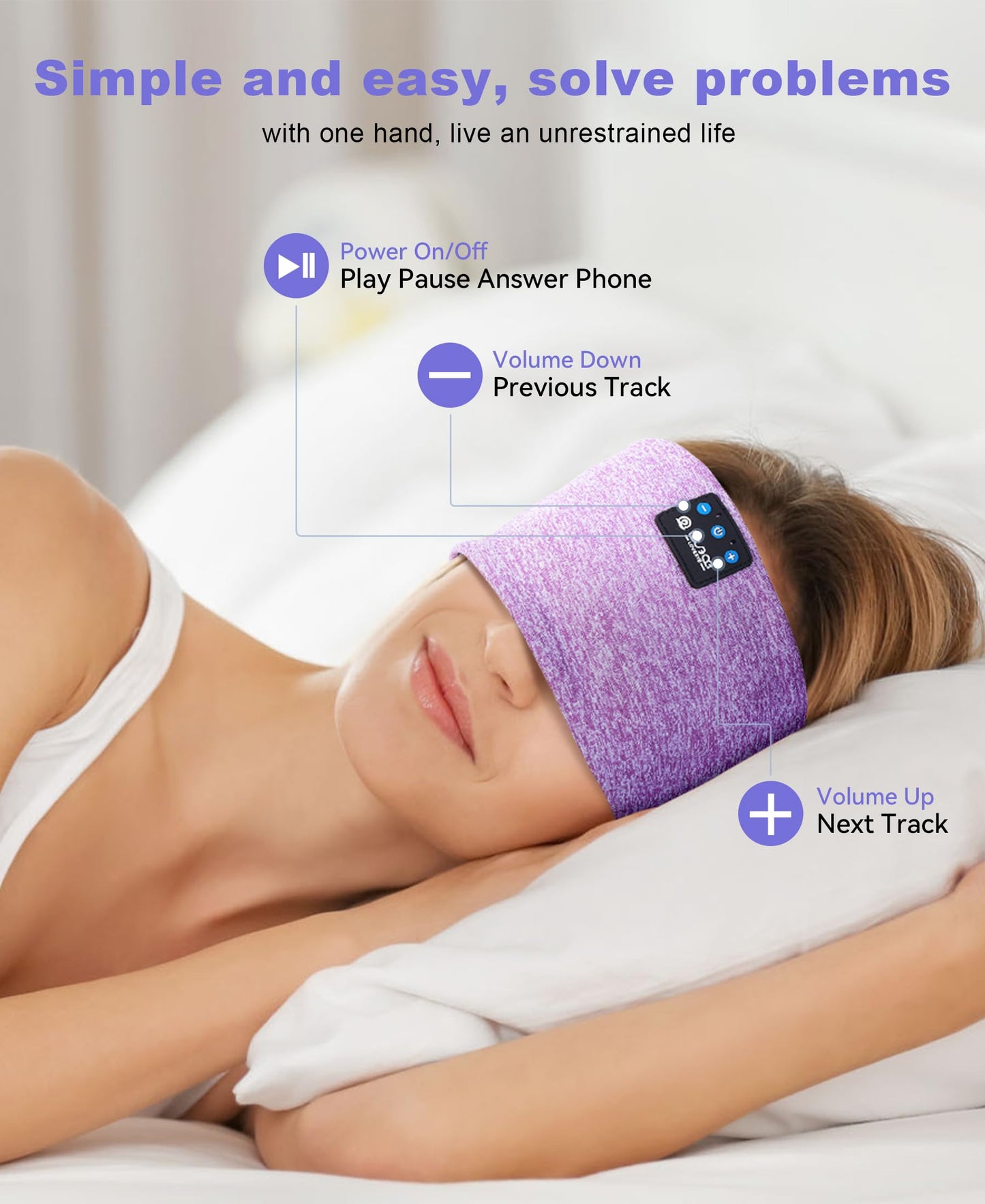 LOVE EYE Sleep Headphones Wireless Headband Headphones Bluetooth 5.4 for Side Sleeper Bluetooth Headband Earphones for Sports for tech Gadgets Gifts…