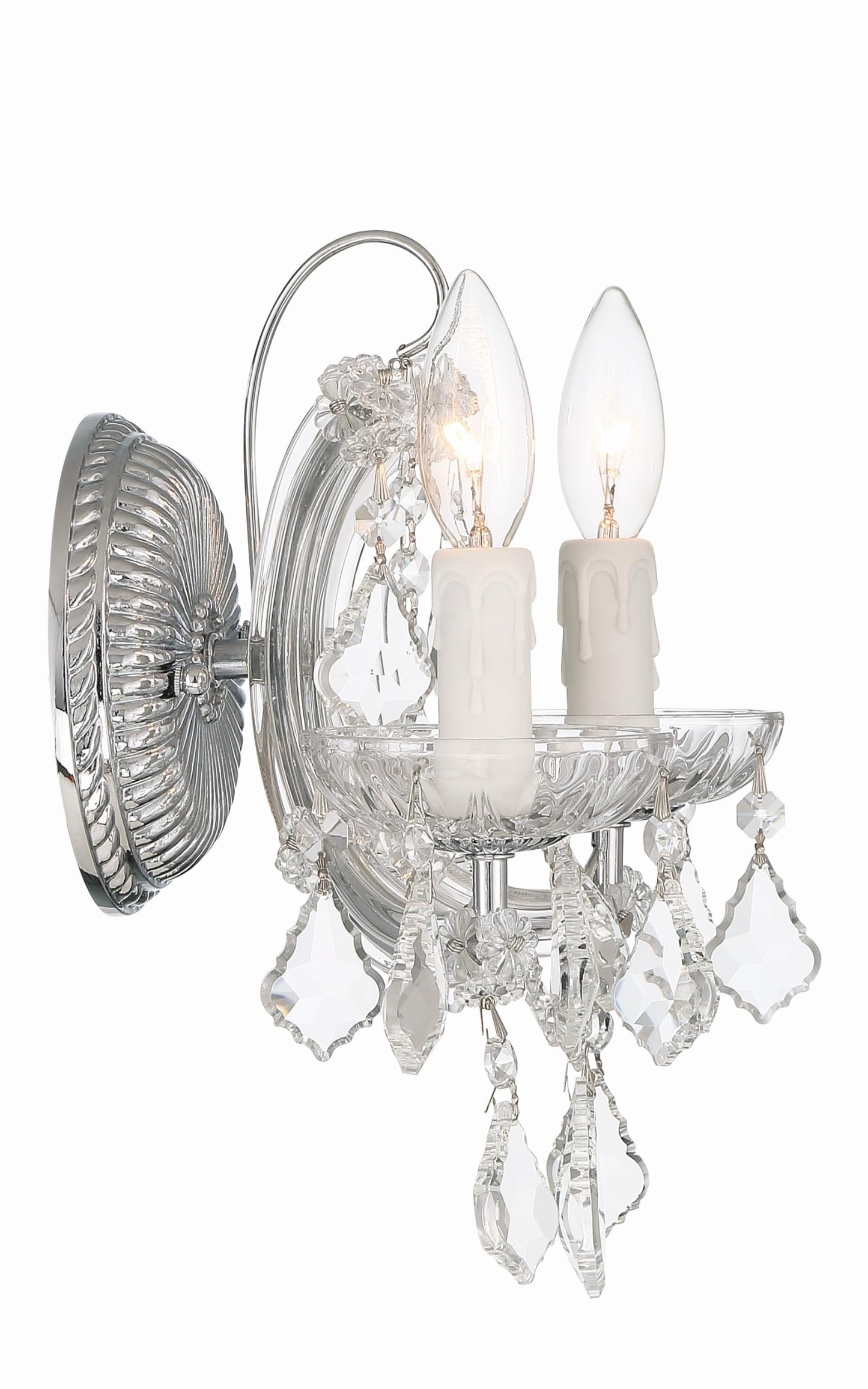 Crystorama Maria Theresa 2 Light Clear Italian Crystal Polished Chrome Sconce