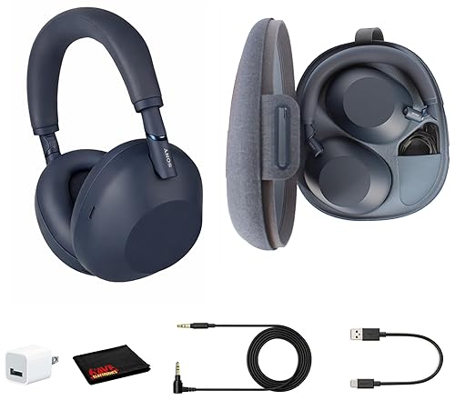 Sony WH-1000XM6 Wireless Noise Canceling Headphones (Blue) Foldable Over-Ear Bluetooth Headset | Hi-Res Audio, 30-Hour Battery, LDAC, Multipoint…