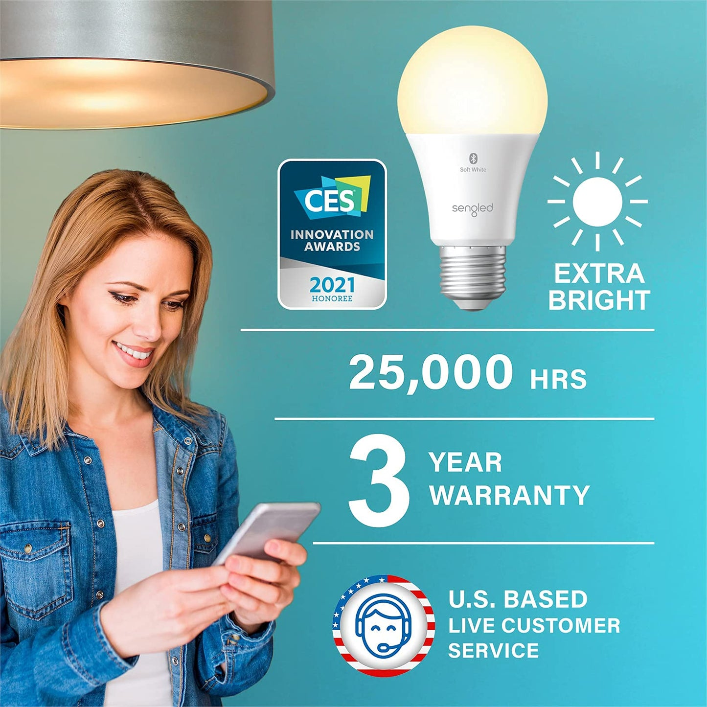 Sengled Alexa Light Bulbs 100W Equivalent, Smart Light Bulbs 1500 LM Bluetooth Mesh, Smart Bulbs That Work with Alexa Only, High Brightness, Soft