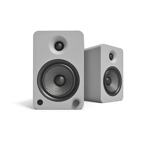 Kanto YU6MG Powered Bookshelf Speakers with Bluetooth and Phono Preamp | Pair | Matte Grey