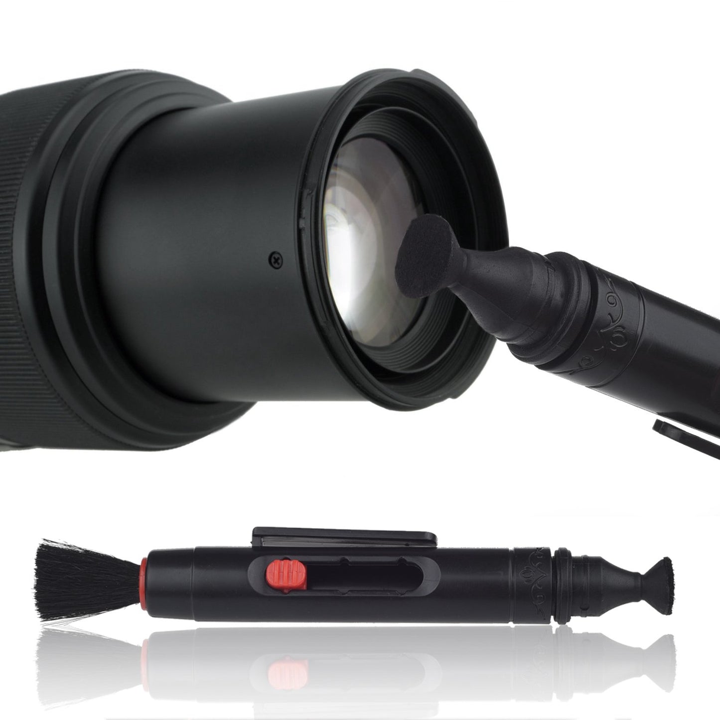 Camkix Camera Lens Cleaning Kit - Air Blower, 2in1 Lens Cleaning Pen, Cleaning Brush, Spray Bottle w/Cleaning Solution, Lens Cleaning Paper Tissue (50