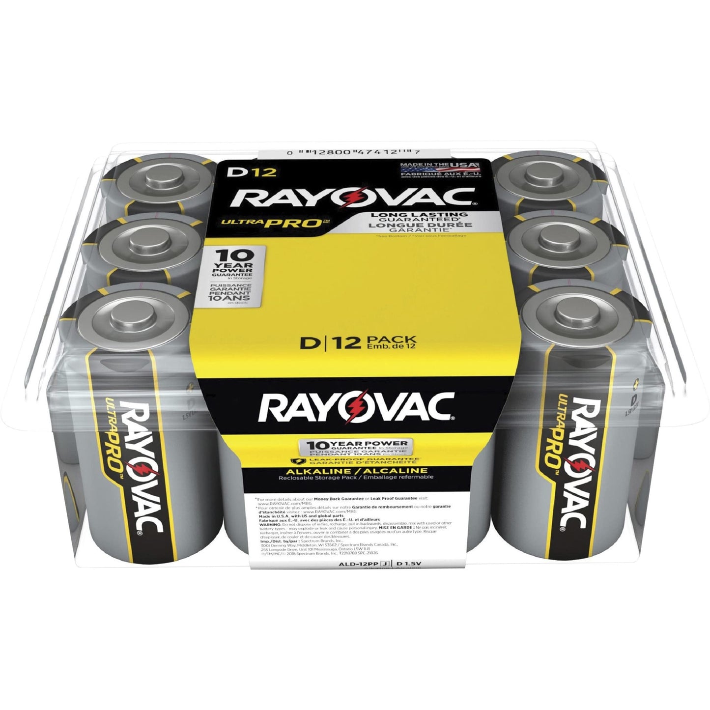 Rayovac Ultra Pro Alkaline D Batteries, 12 Pack
