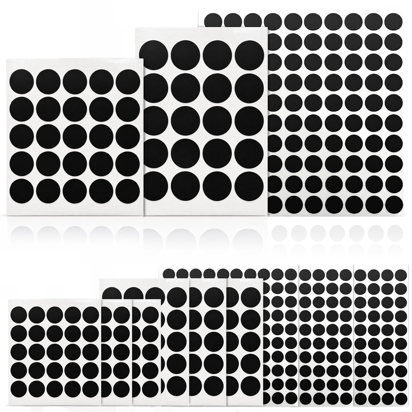 Mnvhoky Stackable Vinyl Webcam Privacy Stickers, 12 Sheets Low-Tack Restickable Camera Covers in 3 Sizes, Black Webcam Blocker Set