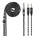 UNCLE LIGHT 4.4mm Balanced to Dual 2.5mm Audiophile Cable， 8-Core OCC Silver-Plated Cable, Compatible with HE400S, HE-400i（2.5mm Plug Version）…