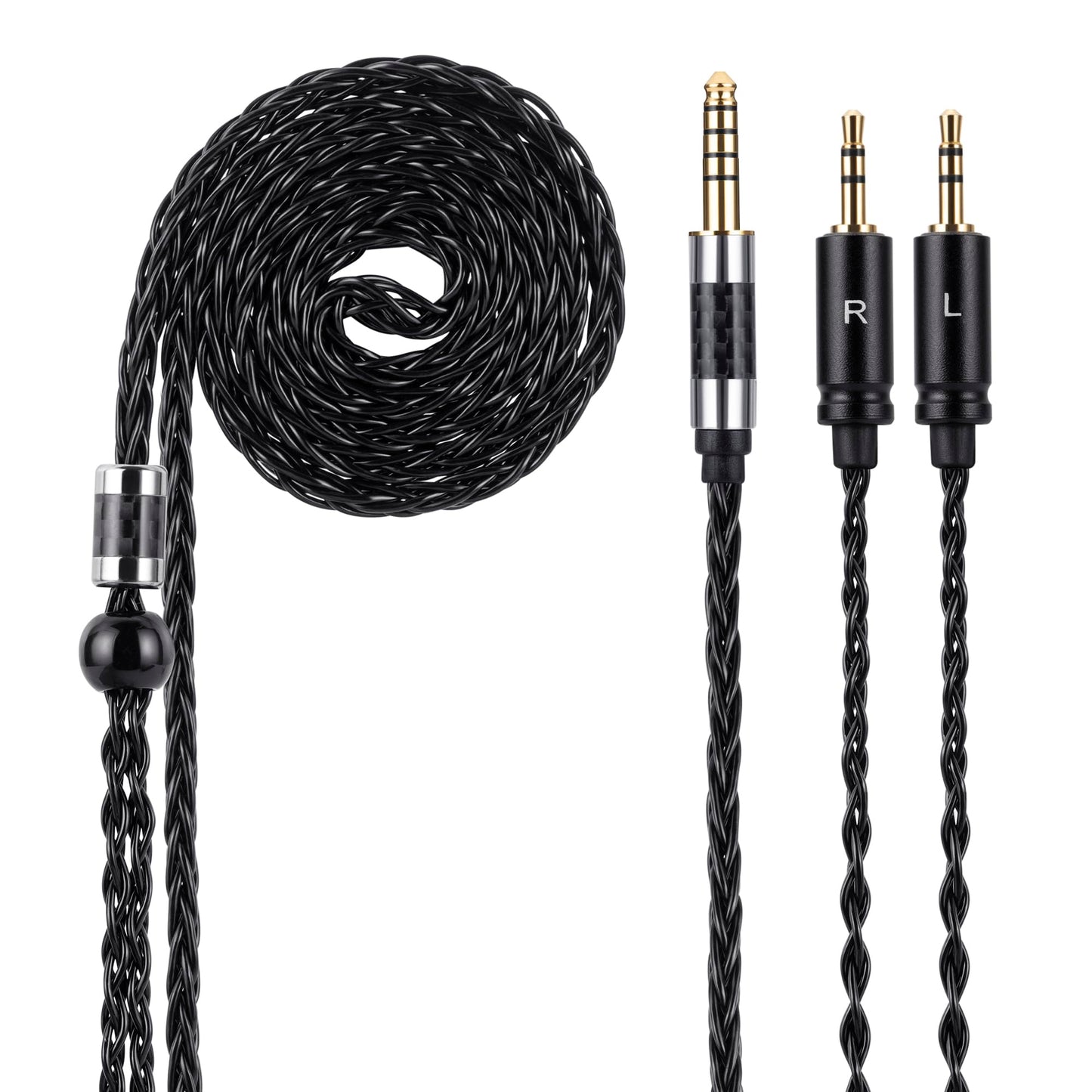 UNCLE LIGHT 4.4mm Balanced to Dual 2.5mm Audiophile Cable， 8-Core OCC Silver-Plated Cable, Compatible with HE400S, HE-400i（2.5mm Plug Version）…
