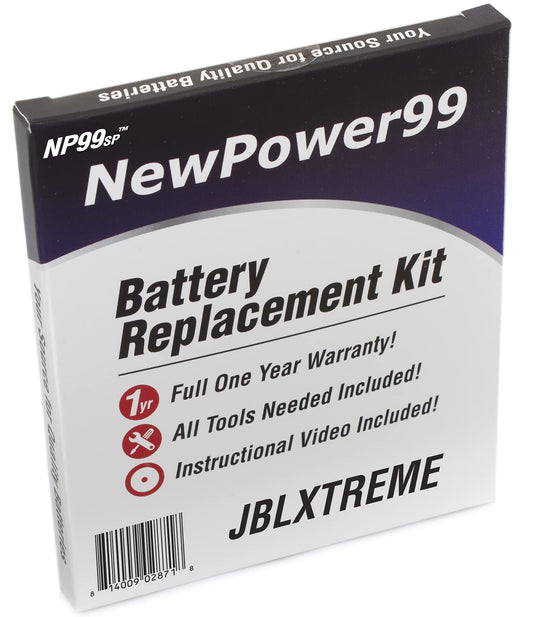 NP99sp Battery Replacement Kit Compatible with JBLXtreme Speaker with Tools, Video Instructions and Long Life Battery from NewPower99