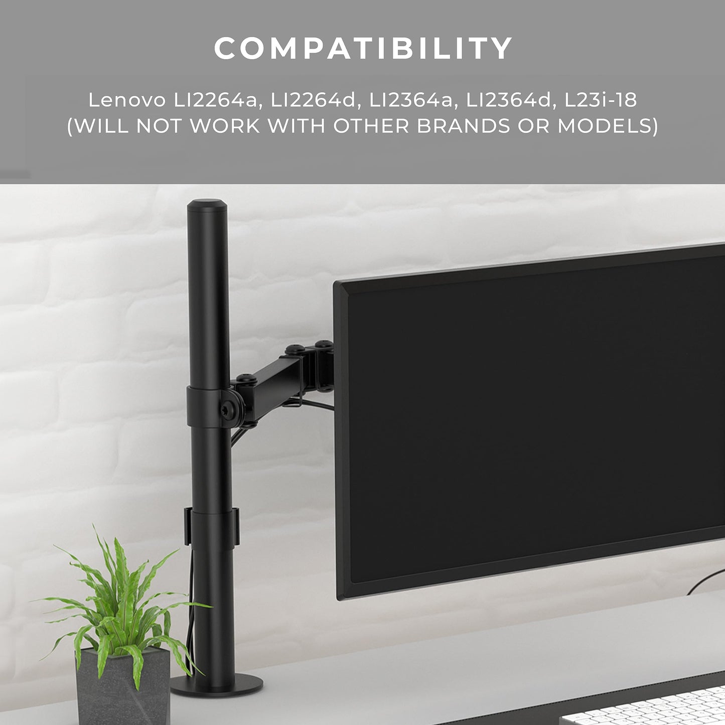 HumanCentric VESA Mount Adapter Bracket for Lenovo L2264a, LI2264d, LI2364a, LI2364d, L23i-18 Monitor