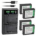 Kastar 4-Pack NP-FF50 Battery and LTD2 USB Charger Compatible with Sony DCR-PC106, DCR-PC106E, DCR-PC107, DCR-PC107E, DCR-IP1, DCR-IP1E, DCR-IP1K