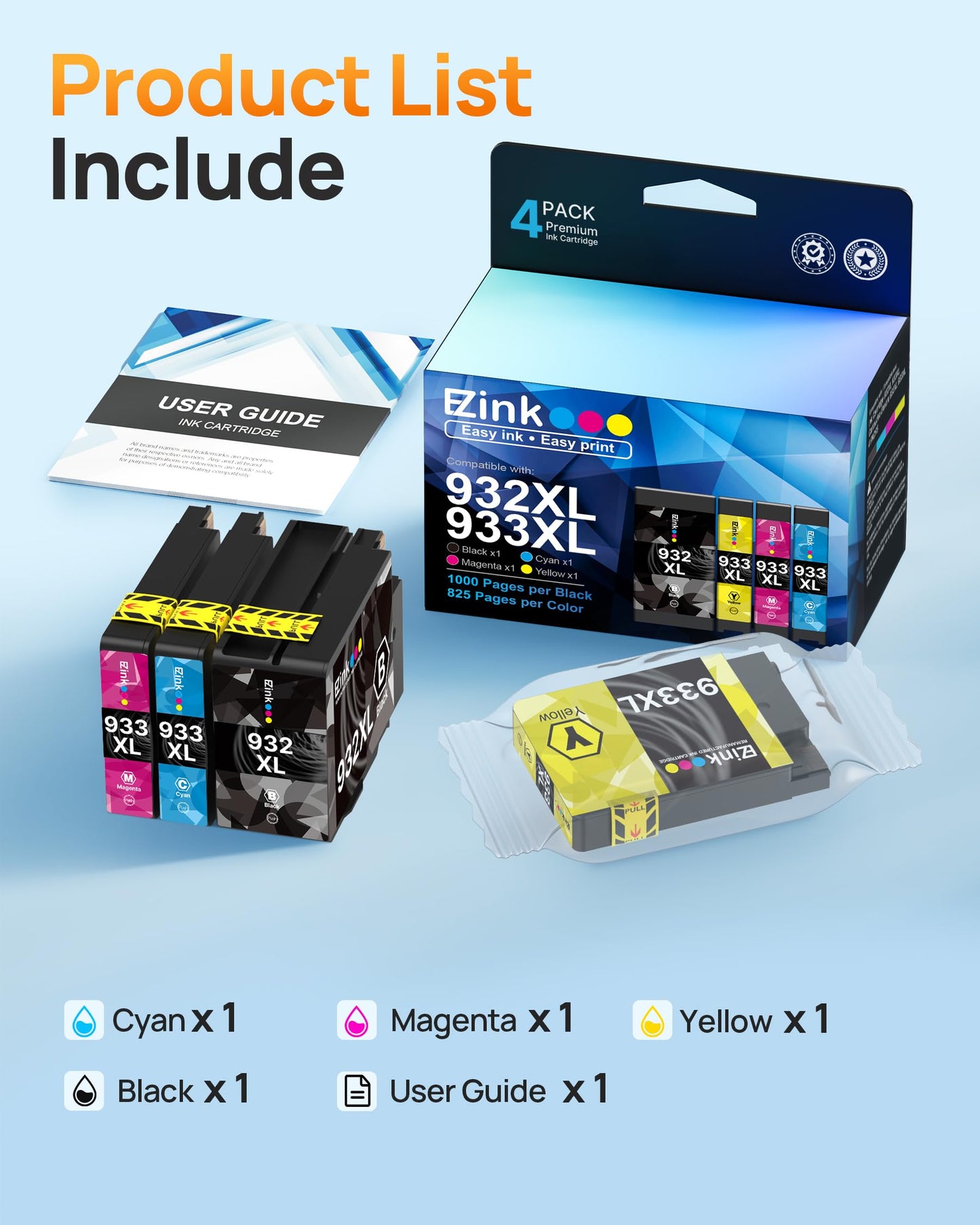 E-Z Ink Compatible Ink Cartridge Replacement to use with Officejet 7110 7510 7610 7612 Printer