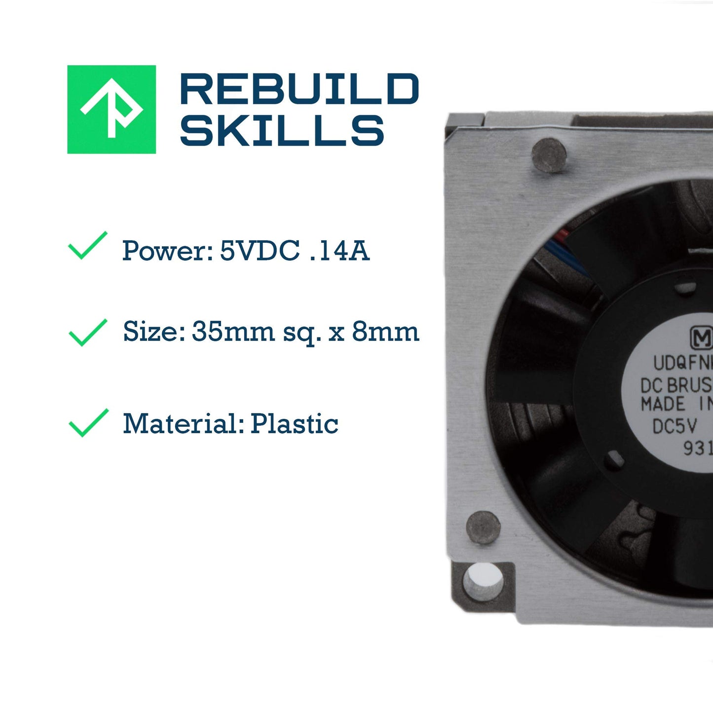 5V 0.14A 35mm x 7mm High Performance Square Cooling Fan (4)
