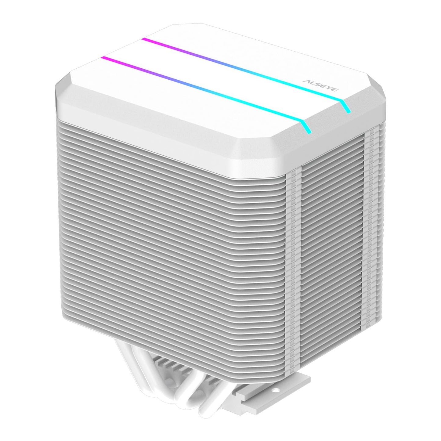ALSEYE M90 CPU Cooler, Hidden Fan Designed Dual Tower Air-Cooled CPU Cooler with ARGB Light Effect Cover Compatible with Both Intel and AMD Platform