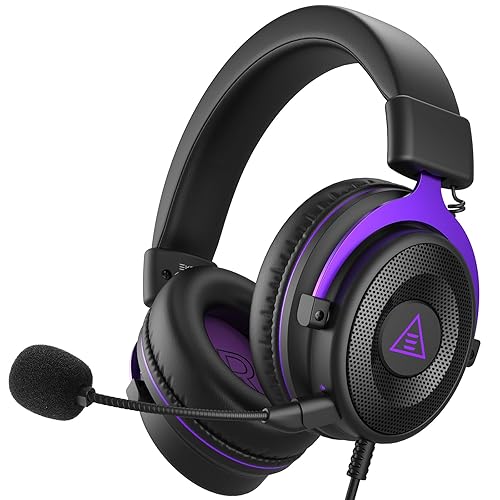 EKSA E900 Headset with Microphone for PC, PS4,PS5, Xbox - Detachable Noise Canceling Mic, 3D Surround Sound, Wired Headphone for Gaming, Computer