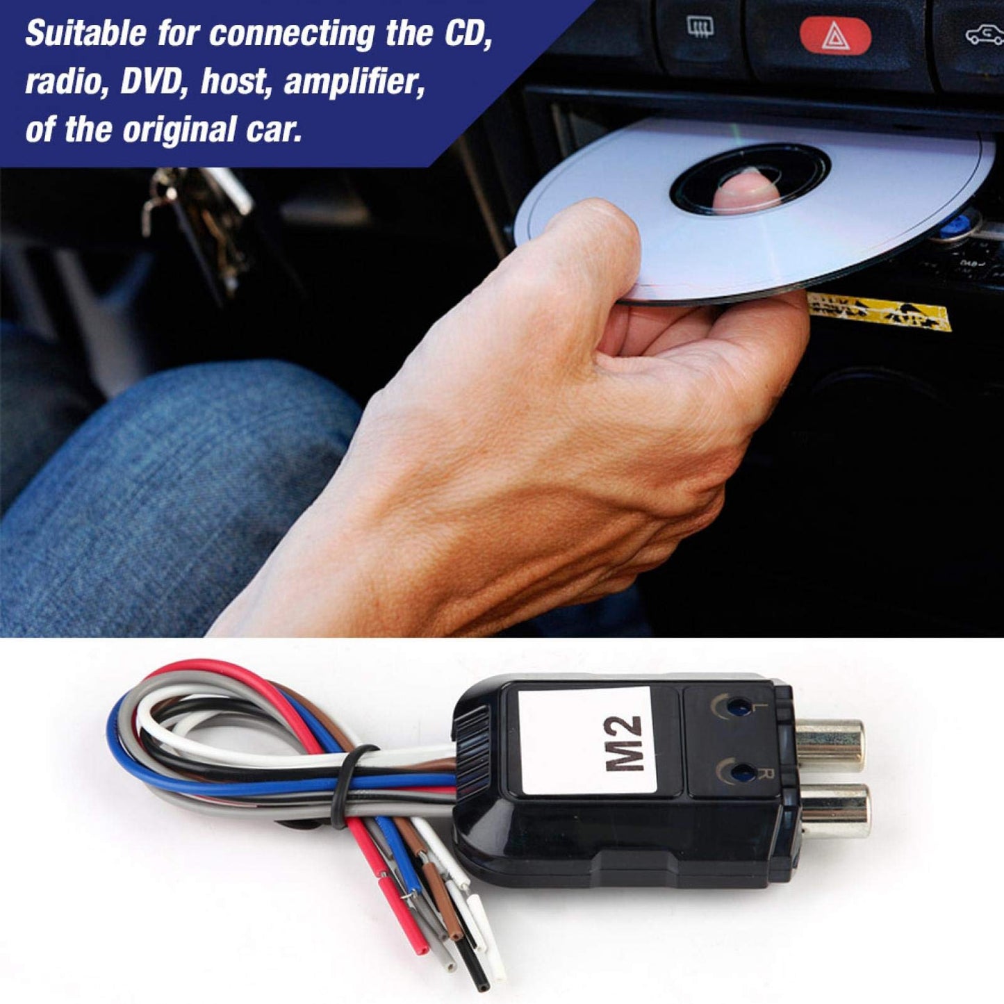 High to Low for Audio Converter, Fydun Car Stereo Subwoofer 2 Channel High to Low for Audio Converter with Power Amplifier Control Wire
