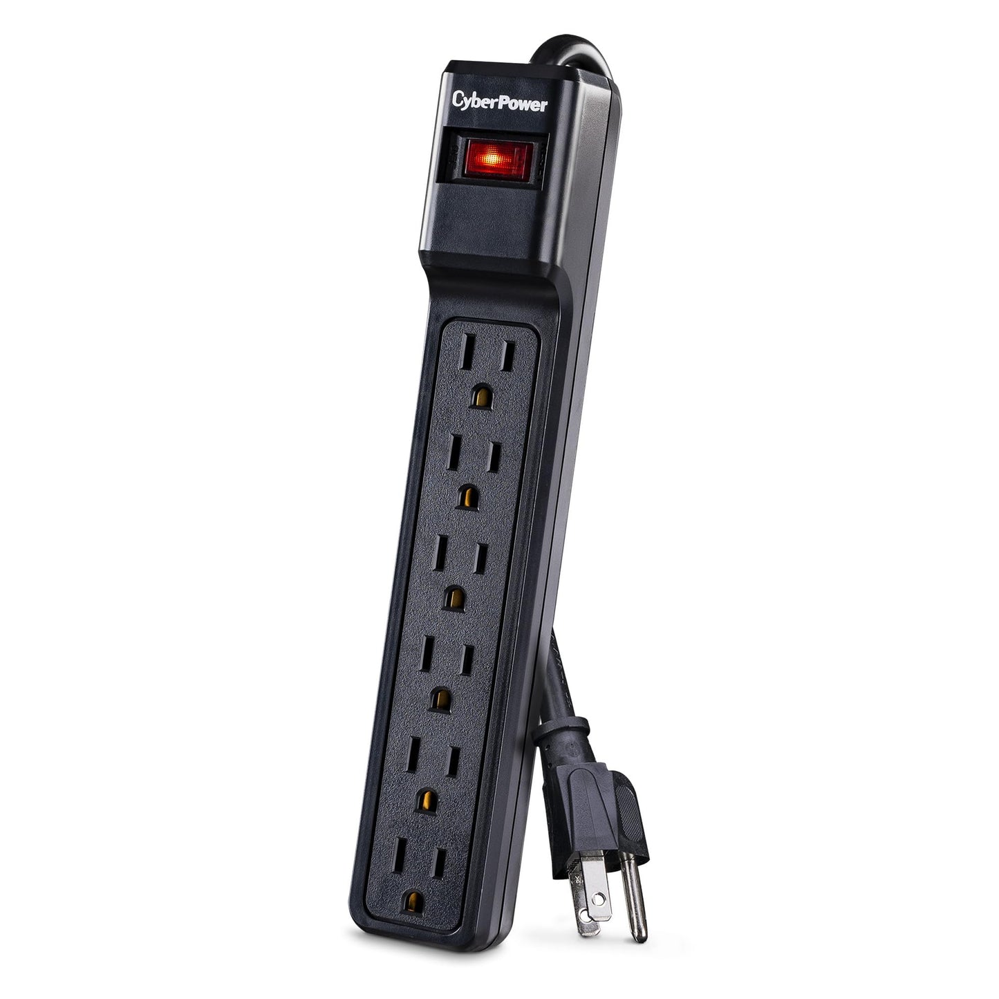 CyberPower CSB604 Essential Surge Protector, 900J/125V, 6 Outlets, 4ft Power Cord, Black