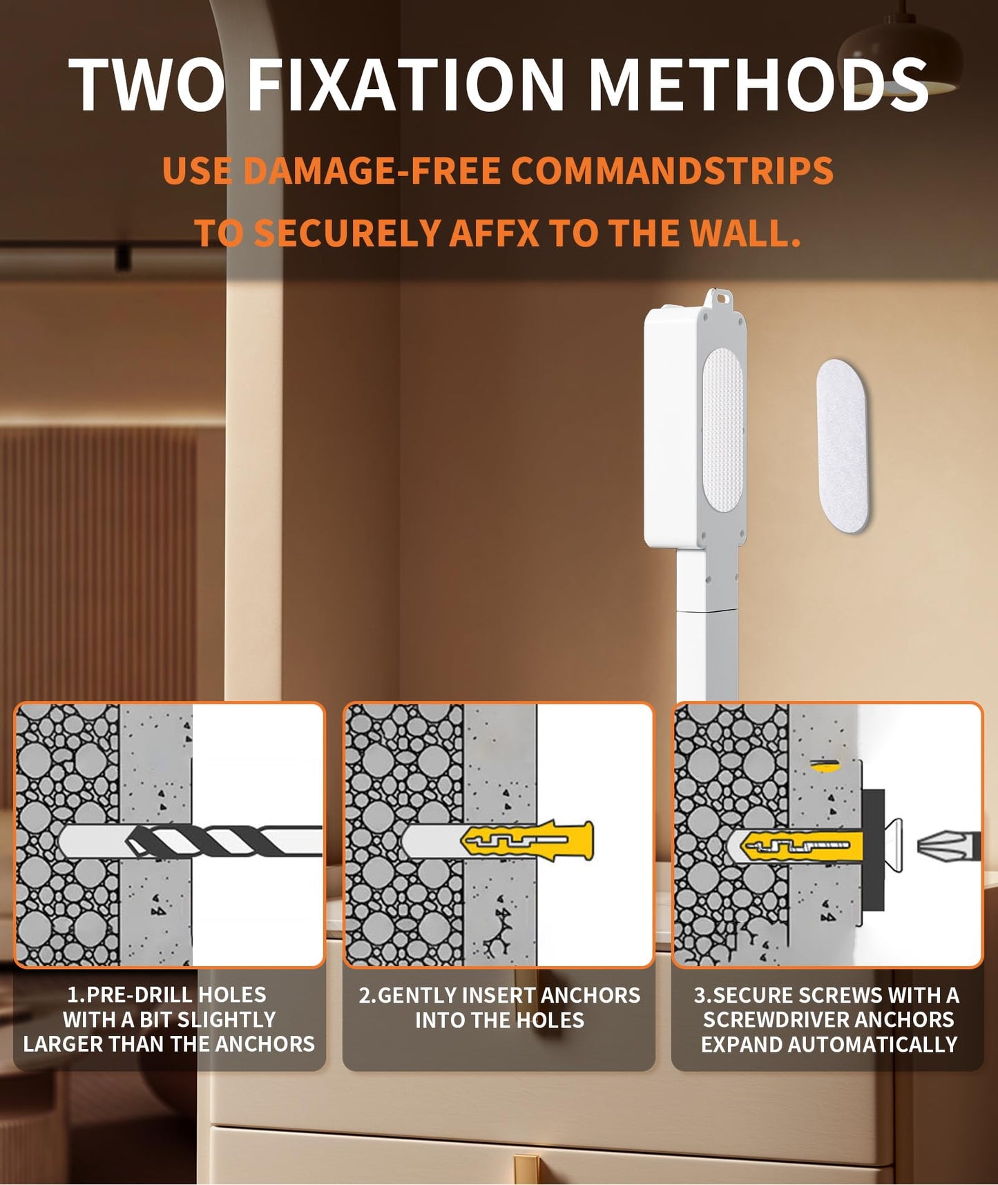 2 Pack Electrical Outlet Extender Stick Features 2 USB-A, USB-C and 2 AC Outlets, Extendable to 6", 15.3", 24.5", 34", for Hard to Reach Spaces Use