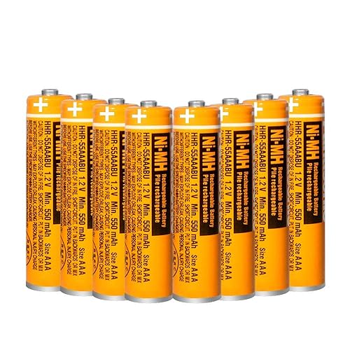 Triangle Power 8 Pack HHR-55AAABU NI-MH Rechargeable Battery 550mAh AAA 1.2V Batteries for Panasonic Cordless Phones