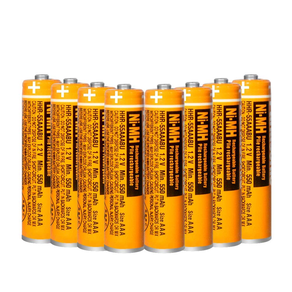 Triangle Power 8 Pack HHR-55AAABU NI-MH Rechargeable Battery 550mAh AAA 1.2V Batteries for Panasonic Cordless Phones