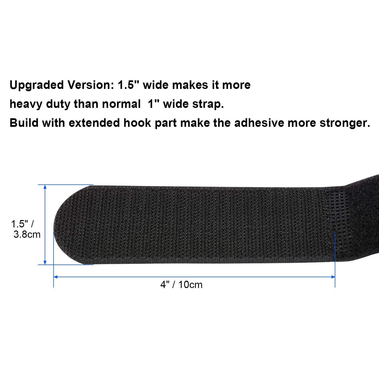 1.5 x 24 Inch Hook and Loop Cable Tie, 12 Pack Heavy Duty Adjustable Fastening Adhesive Cinch Strap with Plastic D-ring Buckle, Multi-Purpose Reusable