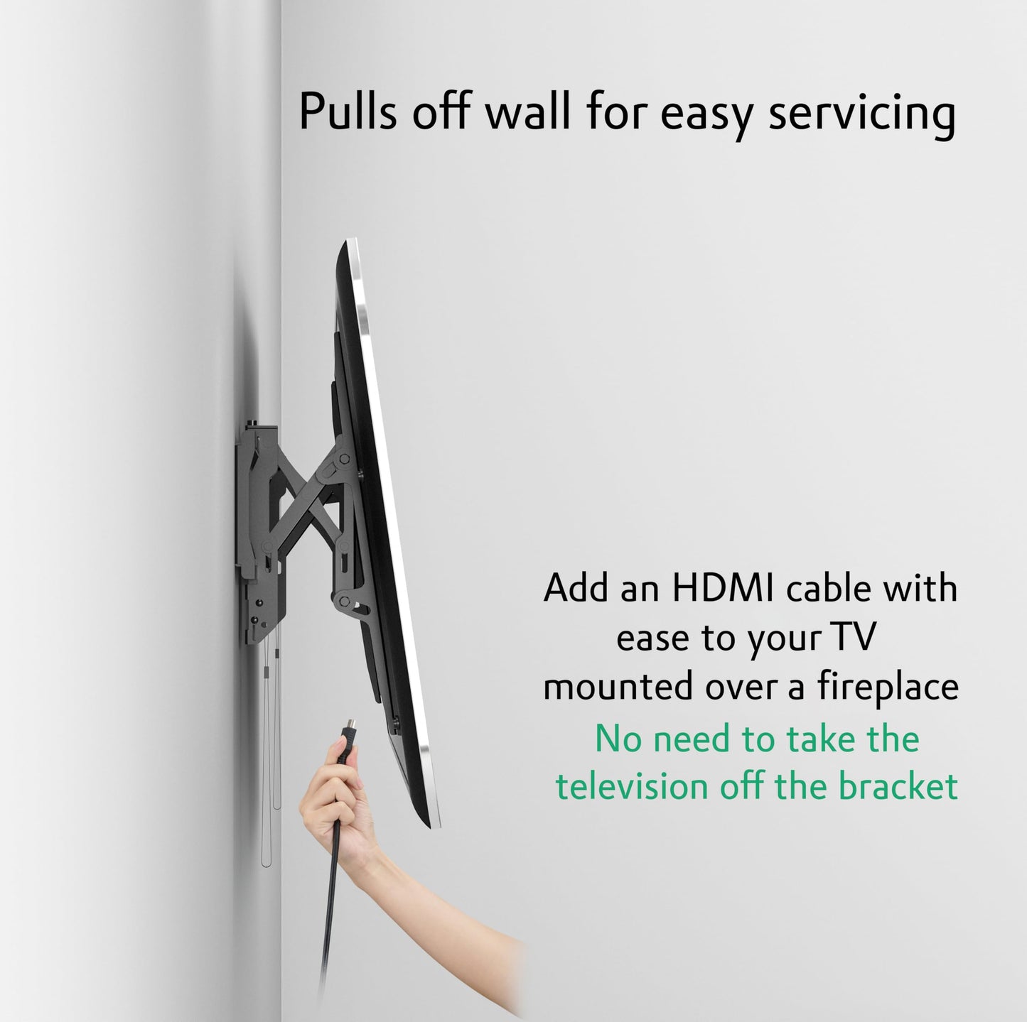 ynVISION.DESIGN Advanced Tilt TV Wall Mount Bracket - 40-65 inch TVs - Easy Tilt, Pull Out, and Swivel to Support Flexible Viewing Angles, Built-in