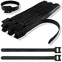 60-Pack Reusable Nylon Cable Ties - Adjustable Hook and Loop Cord Organizer Straps for Home, Office, and Outdoor Use