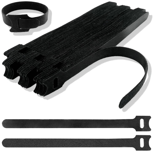 60-Pack Reusable Nylon Cable Ties - Adjustable Hook and Loop Cord Organizer Straps for Home, Office, and Outdoor Use