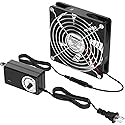 Enokay 120mm DC 12V Powered Fan with AC 100V 240V Adjustable Speed Controller 3000RPM High Speed Big Air Flow for DIY Cooling Ventilation Air Exchange
