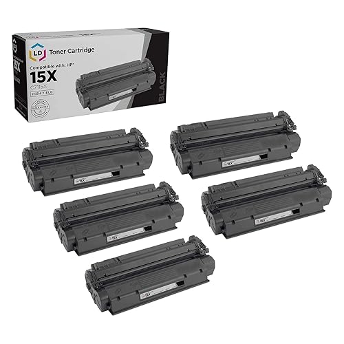 LD Compatible Toner Cartridge Replacement for HP 15X C7115X High Yield (Black, 5-Pack) Compatible with LaserJet 1200 1200n 1200se 1220 1220se 3300