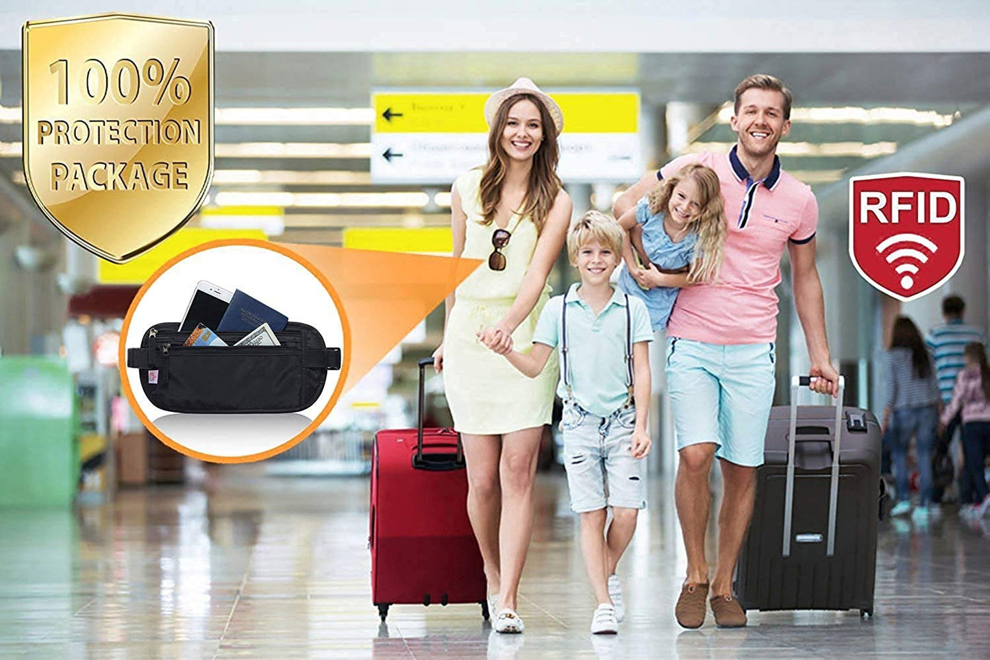 Passport Holder Money Belt – Secure Hidden Travel Wallet & Undercover Fanny Pack with RFID Blocking for Safe Travel