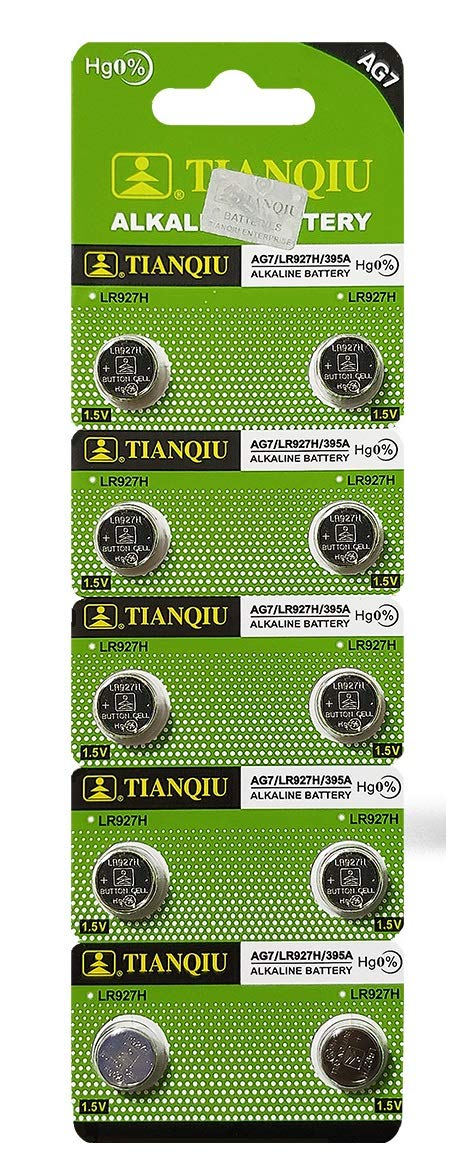 Tianqiu 10PCS Ag7 Lr927 395 Sr927Sw Alkaline Battery