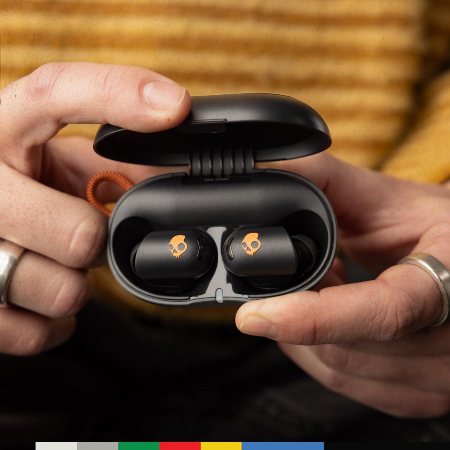 Skullcandy Sesh ANC Active Noise Cancelling Wireless Earbuds - Black/Orange
