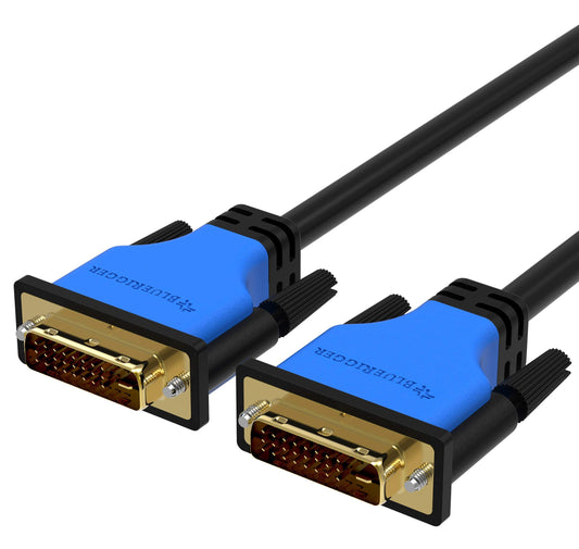 BlueRigger DVI to DVI Monitor Cable (10FT, 24+1 Dual Link, Digital Video Cable, Male to Male) - for Gaming, DVD, Laptops, HDTV and Projector