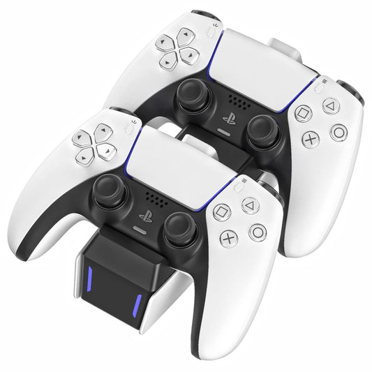 TalkWorks PS5 Controller Charger Station for PlayStation 5 - Fast Charging Dock Stand with Dual Detachable USB C Adapters